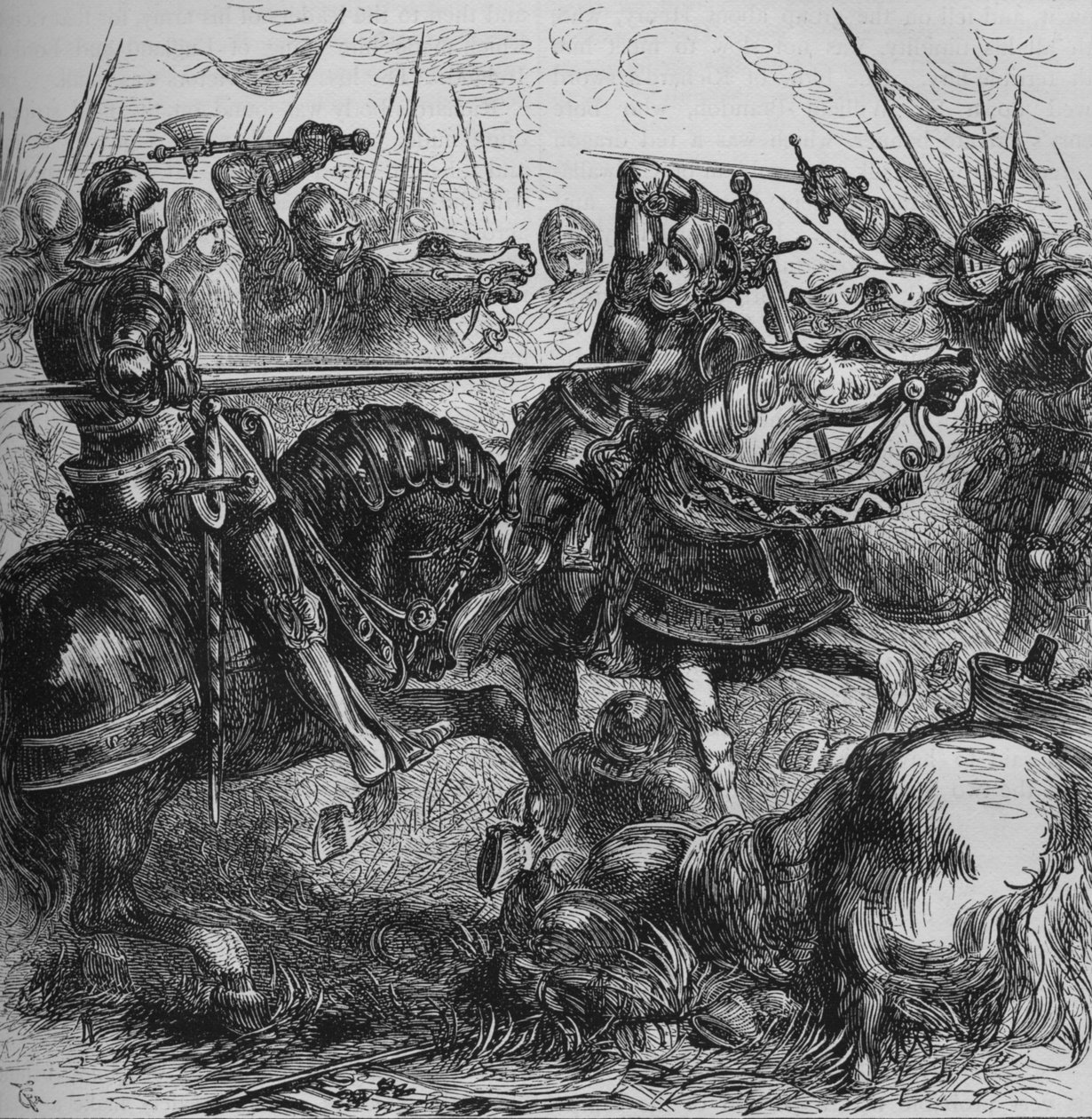 Ryszard III w Bosworth, 22 sierpnia 1485, c1880 autorstwa Unbekannt