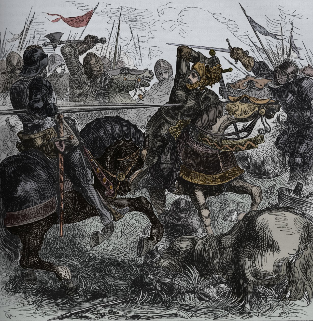 Ryszard III w Bosworth, 22 sierpnia 1485, c1880 autorstwa Unbekannt