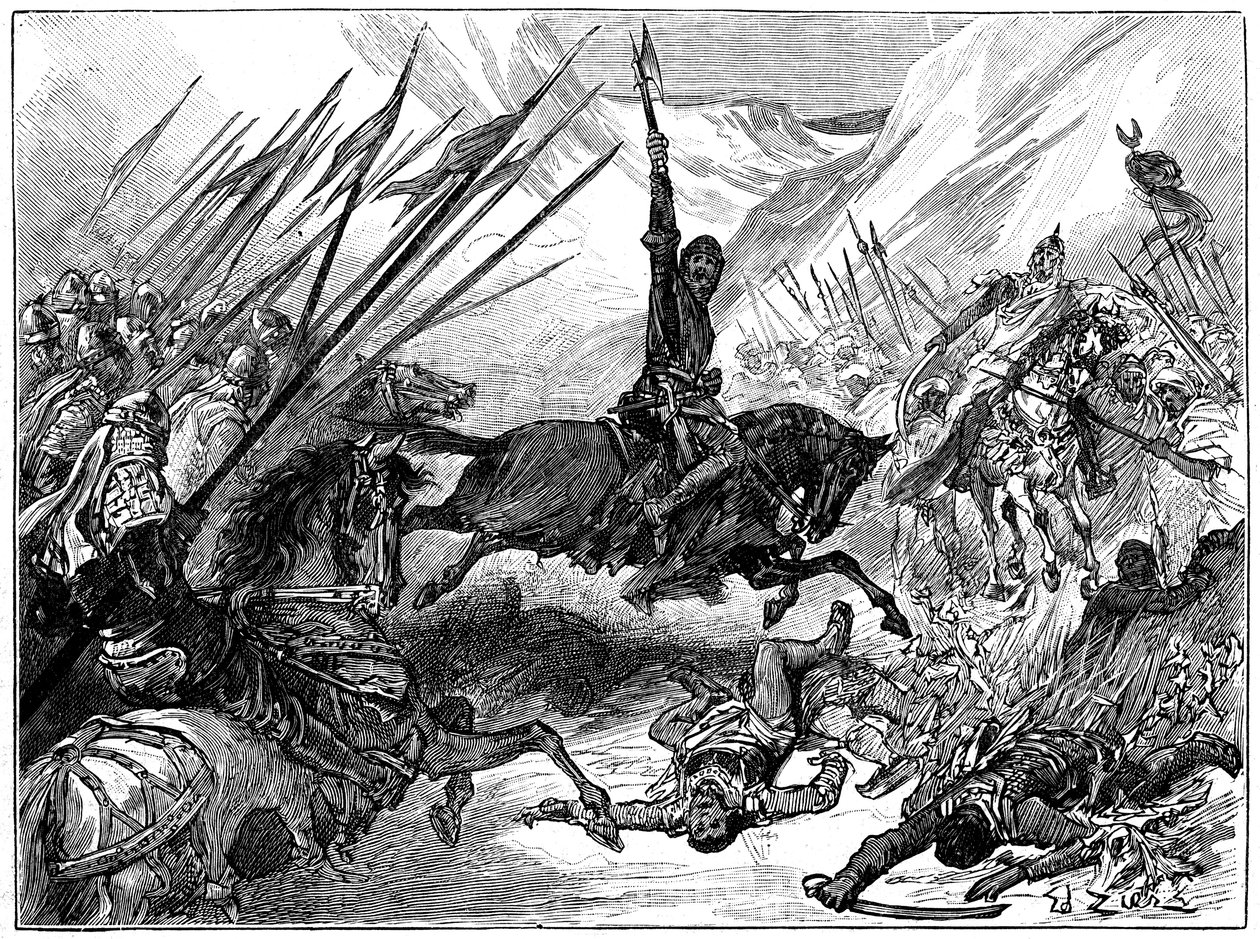 Ryszard I, Coeur de Lion w bitwie pod Arsuf, 1191, c1880 autorstwa Unbekannt