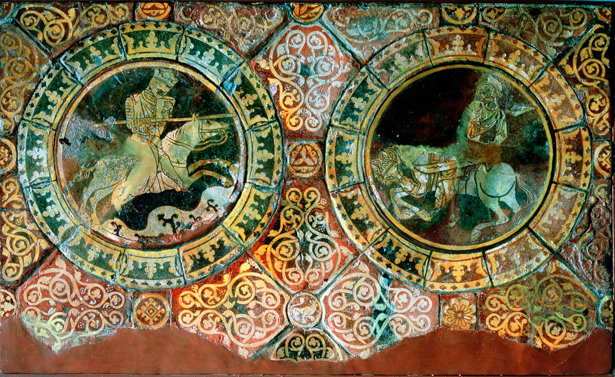 Ryszard Lwie Serce i Saladyn w walce konnej, 1191 XIII wiek autorstwa Unbekannt