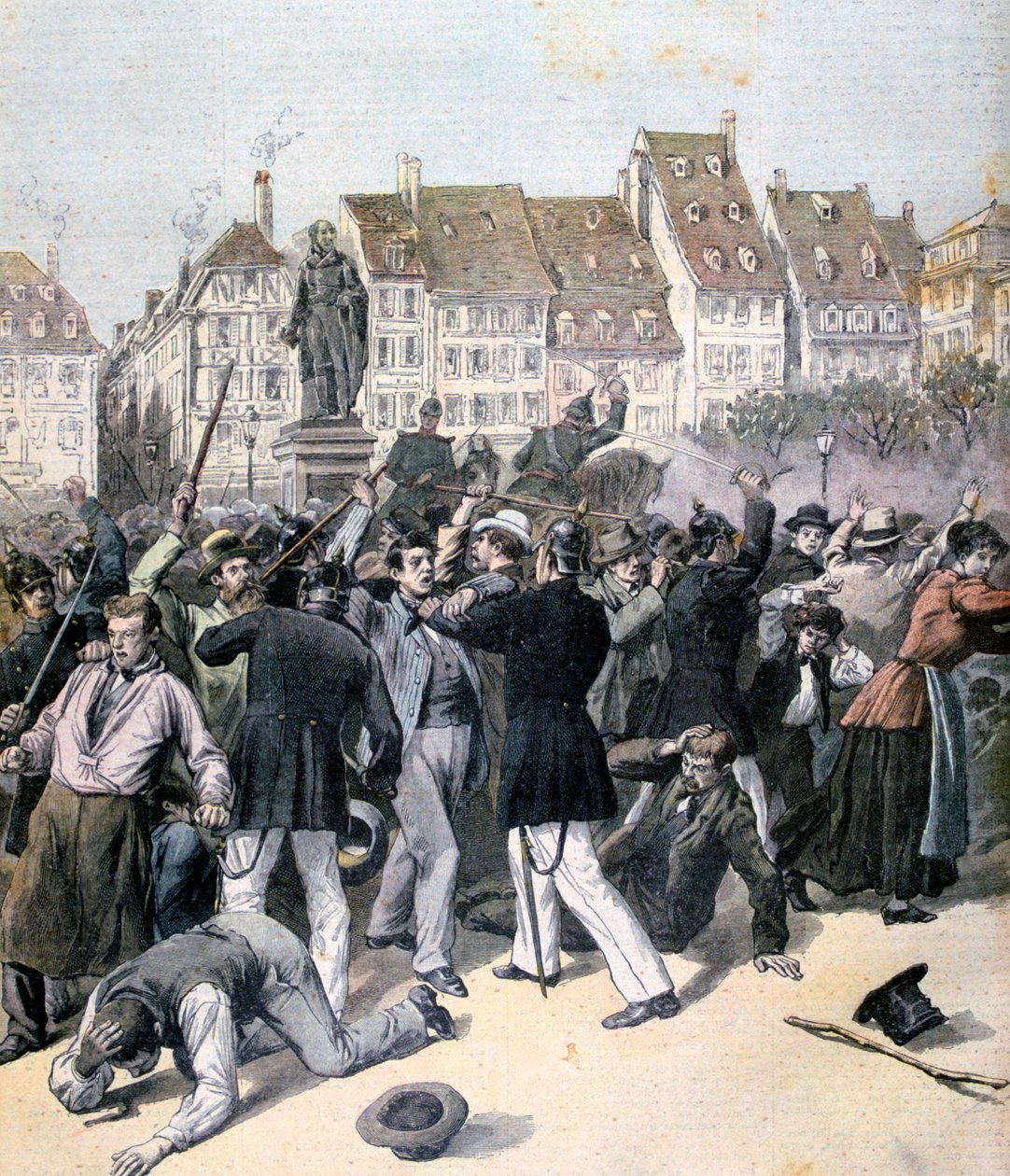 Zamieszki na Place Kléber, Strasburg, 1893 autorstwa Unbekannt
