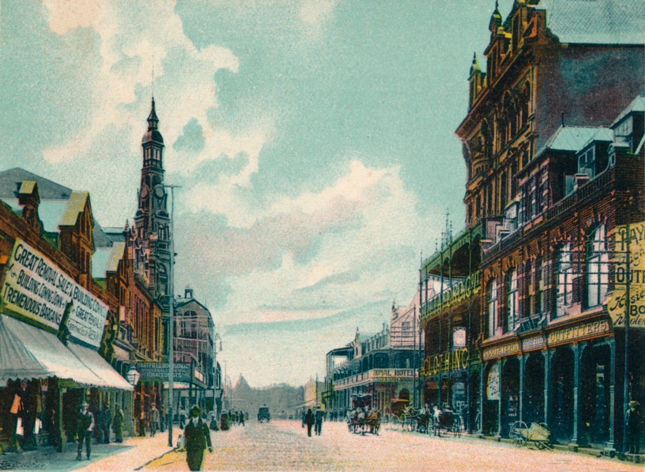 Ulica Rissika, Johannesburg, ok. 1908 r. autorstwa Unbekannt