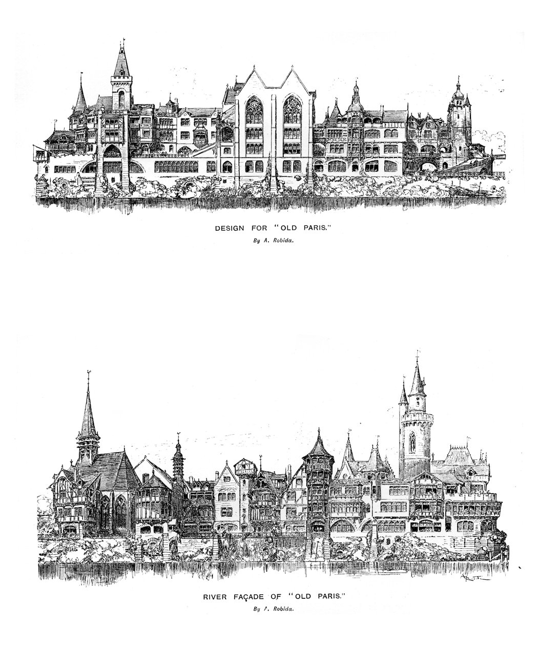 Fasada rzeki i projekt dla Starego Paryża, 1899 autorstwa Unbekannt