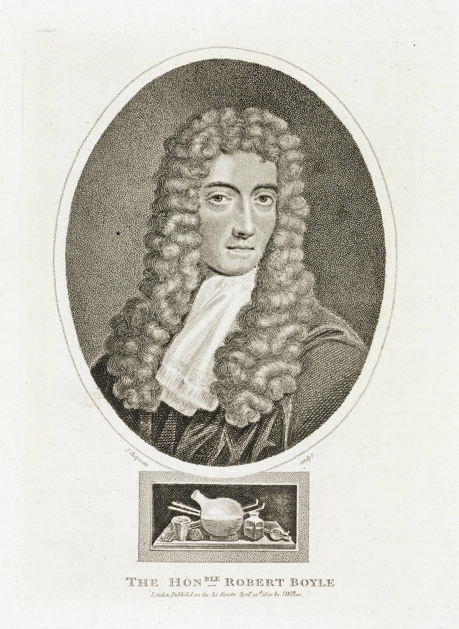 Robert Boyle (1627-1691), irlandzki fizyk i chemik autorstwa Unbekannt