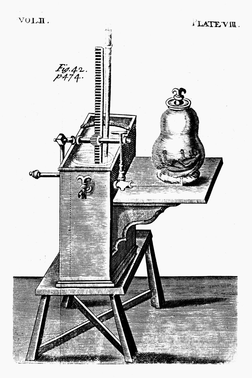 Druga pompa powietrza Roberta Boylesa, c1660 1725 autorstwa Unbekannt