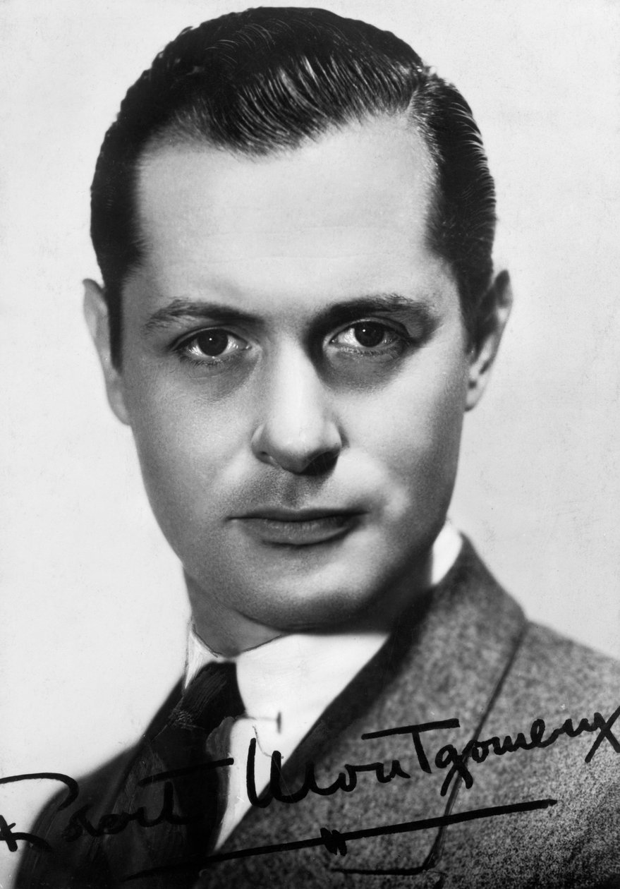 Robert Montgomery 1904-1981, amerykański aktor i reżyser, lata 30.-40. Podpisane zdjęcie autorstwa Unbekannt
