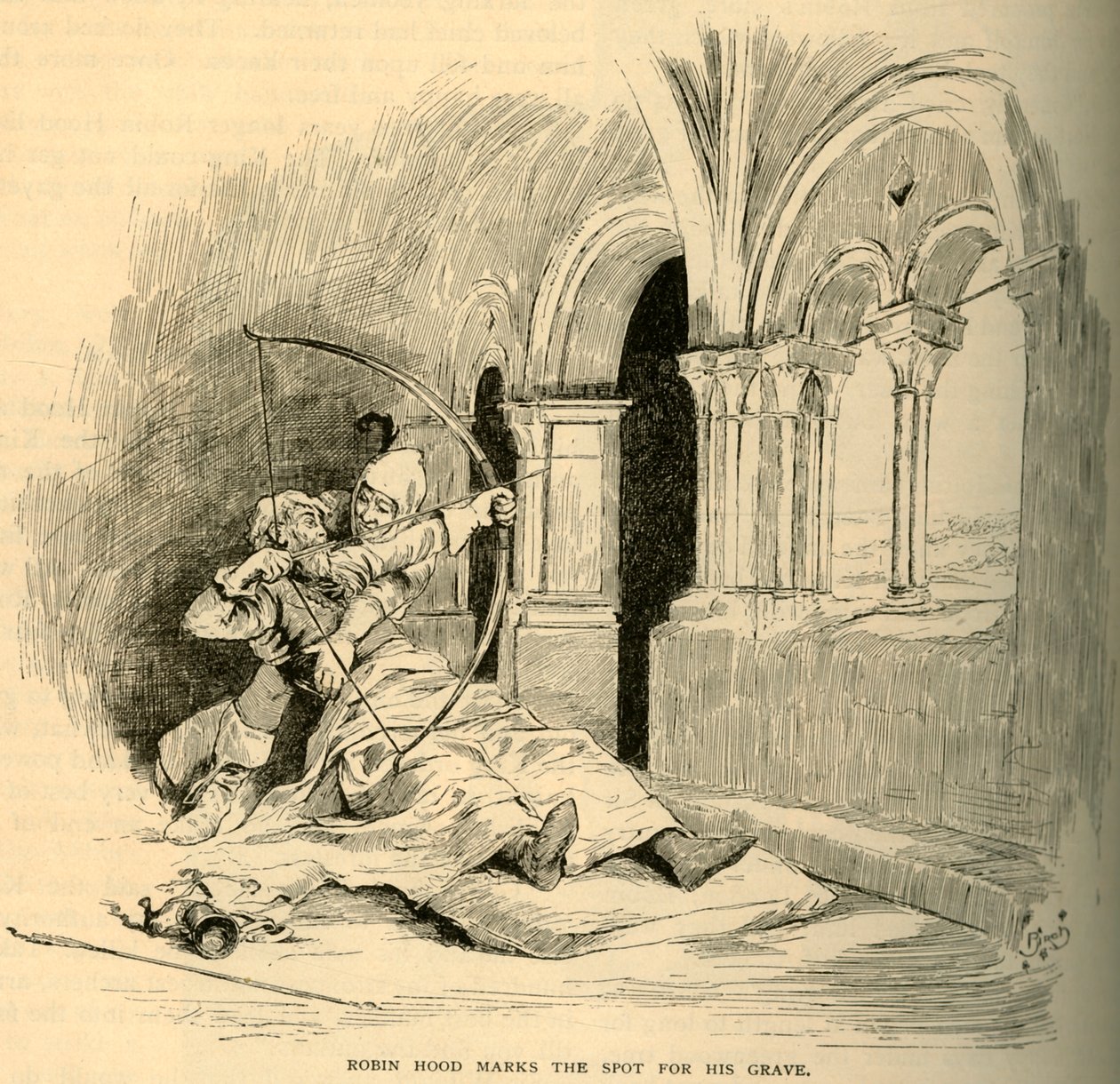 Robin Hood zaznacza miejsce swojego grobu, 1883. autorstwa Unbekannt