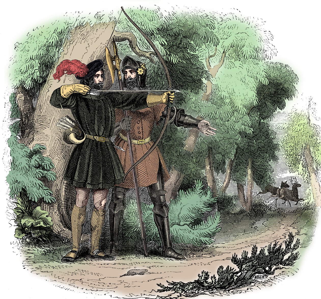 Robin Hood, legendarny angielski bohater ludowy, banita i orędownik biednych, początek XIX wieku autorstwa Unbekannt