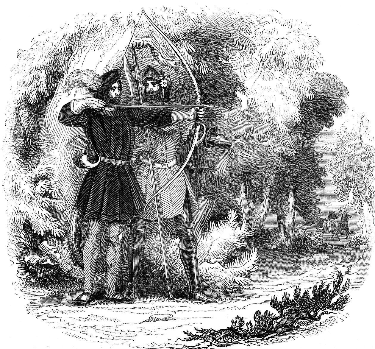 Robin Hood, legendarny angielski bohater ludowy, banita i orędownik biednych, początek XIX wieku autorstwa Unbekannt