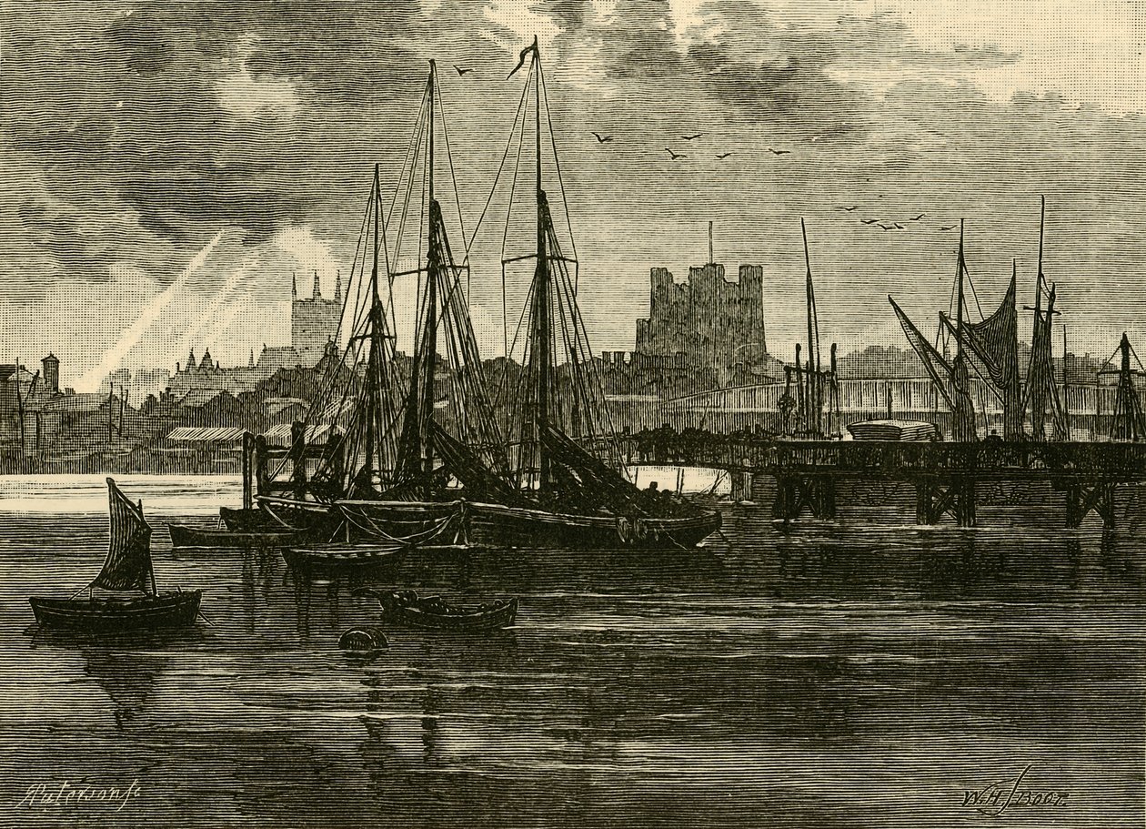 Rochester, z Medway, 1898. autorstwa Unbekannt