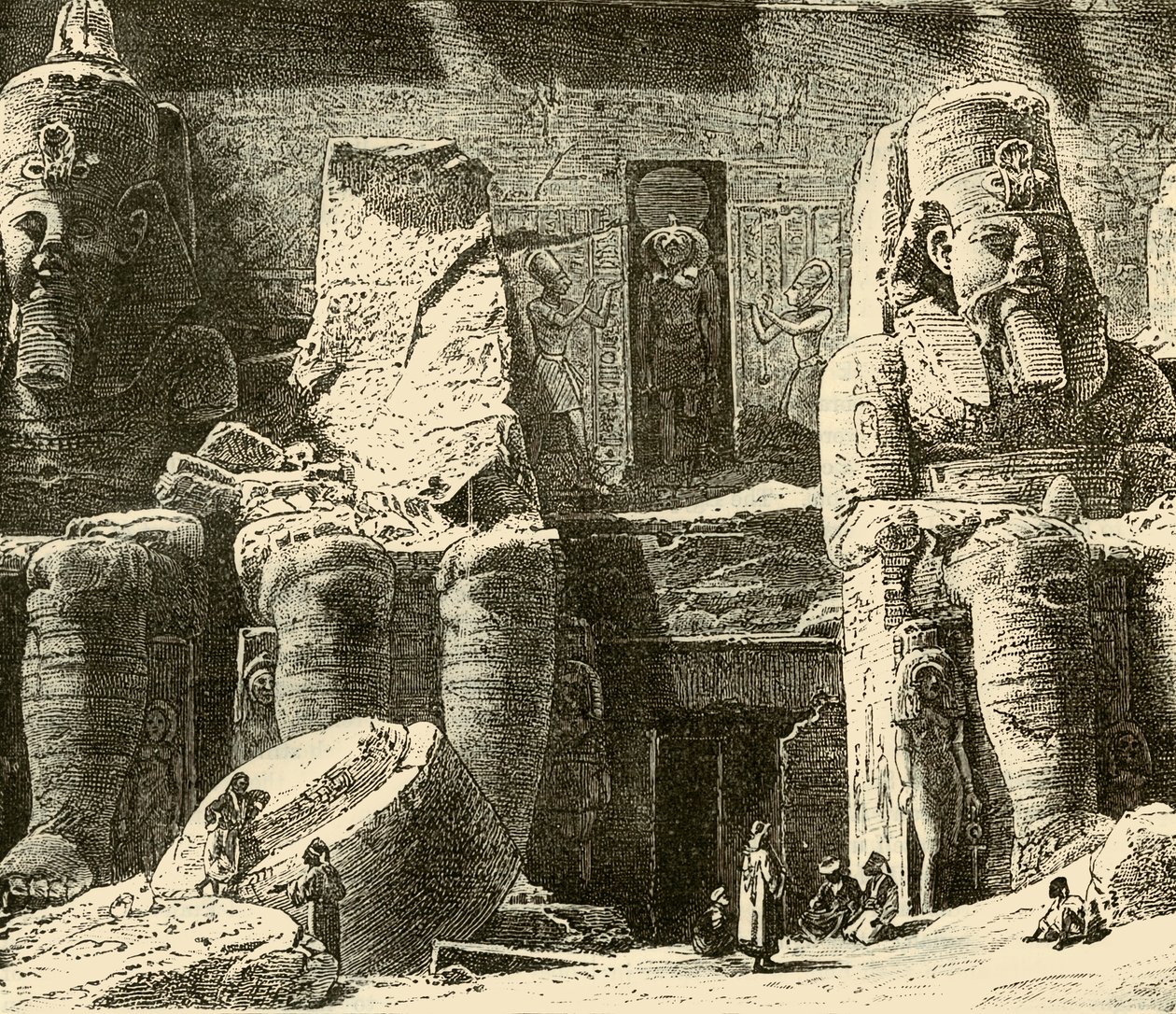 Skalne świątynie w Abousimbel, 1890. autorstwa Unbekannt