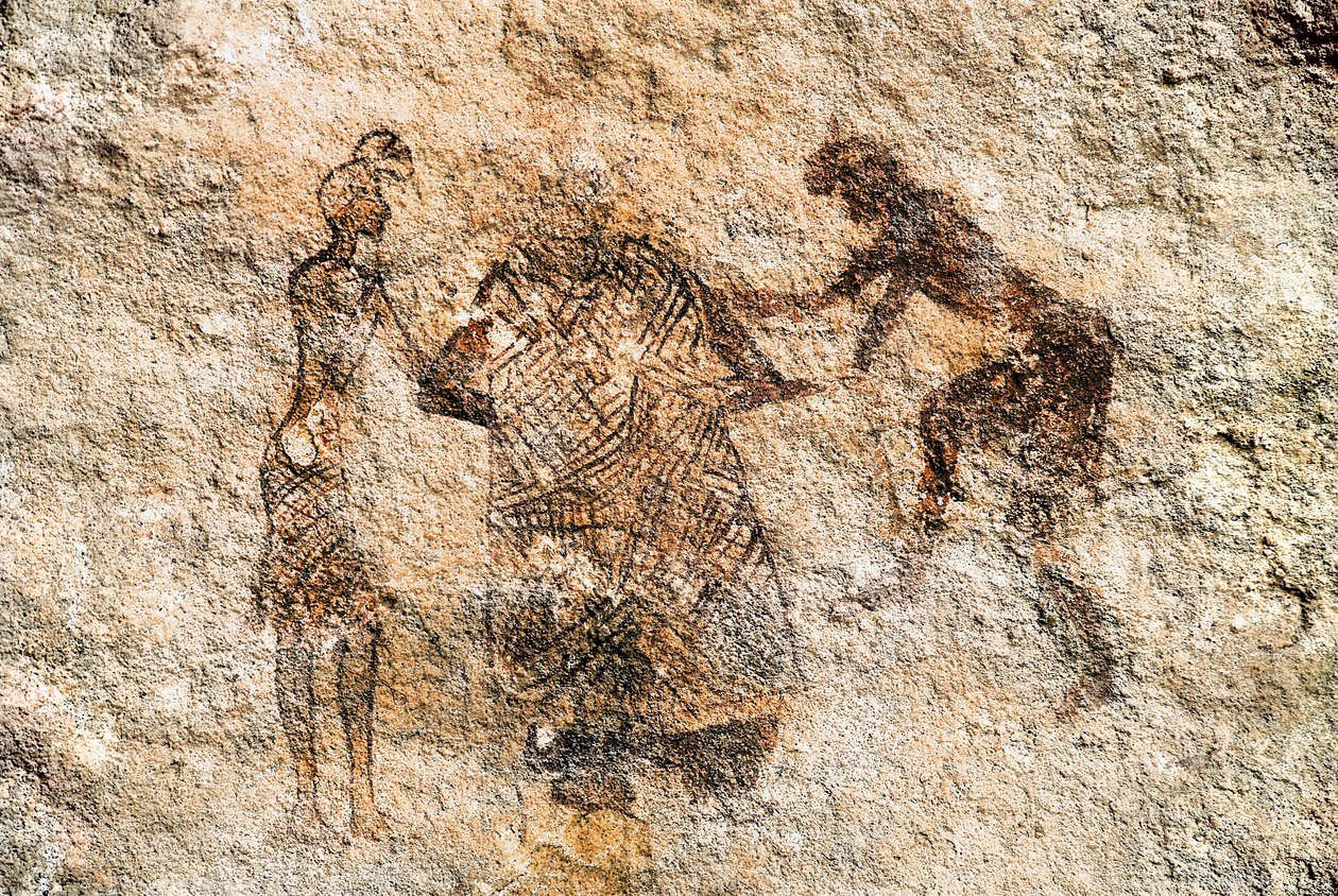 Malowidło naskalne Tadrarta Akakusa. Libia autorstwa Unbekannt