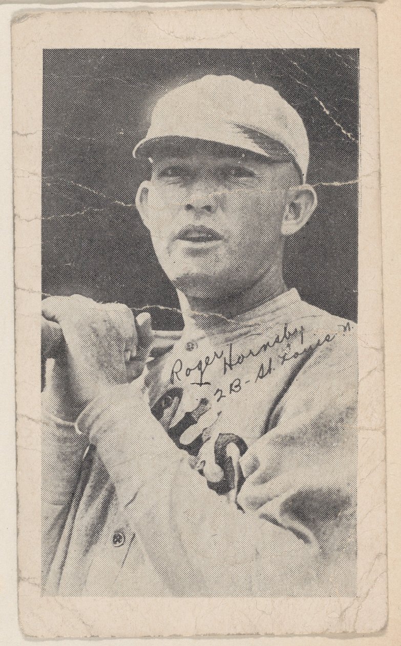 Rogers Hornsby, 2 B - St. Louis N., z kart baseballowych W575-2, ca. 1921-22. autorstwa Unbekannt