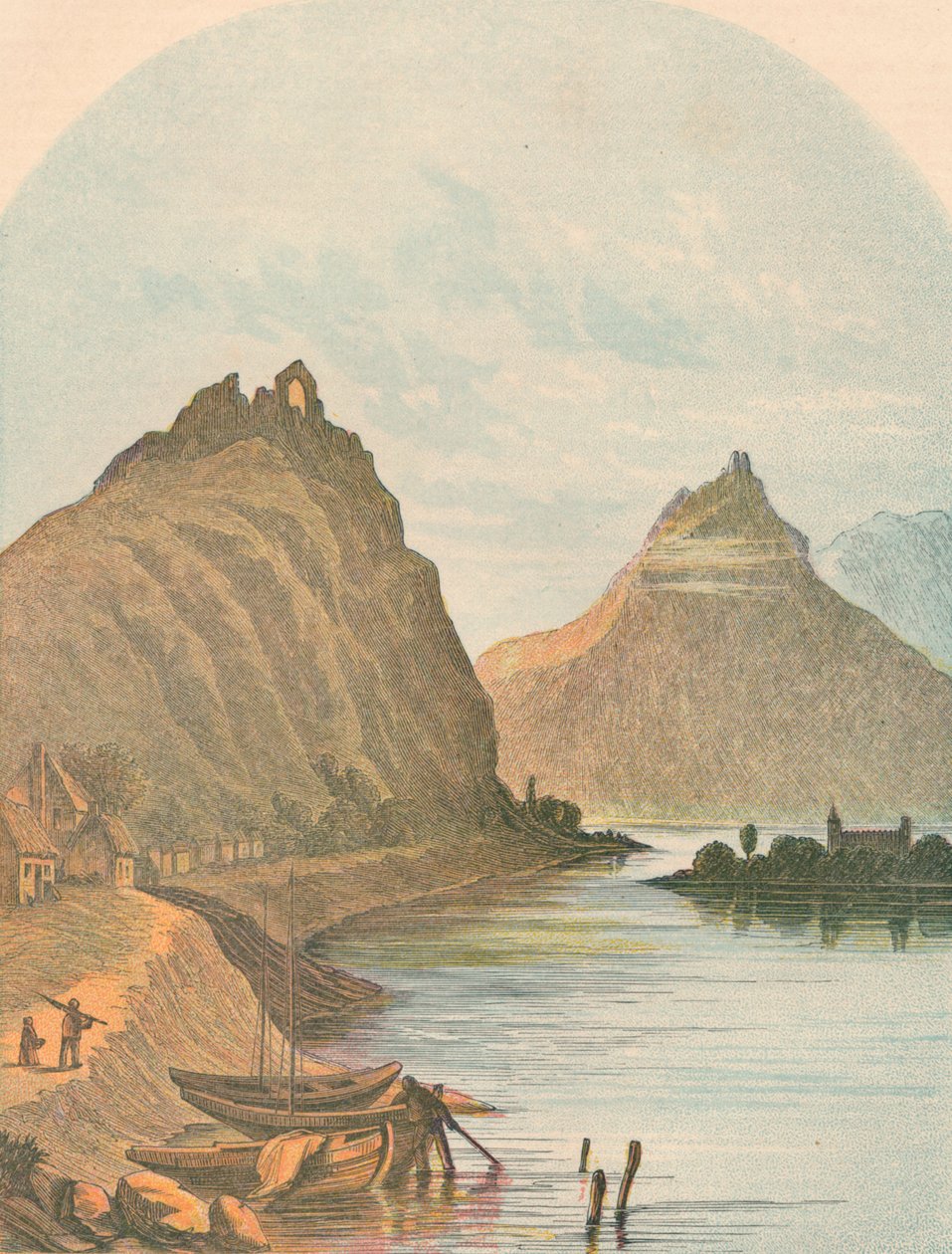 Rolandseck i Kloster Nonnenwerth, 1864. autorstwa Unbekannt