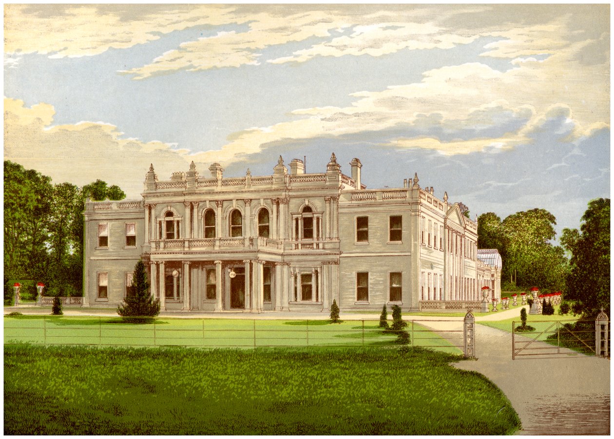 Rolleston Hall, Staffordshire, dom Baroneta Mosleya, ok. 1880 r. autorstwa Unbekannt