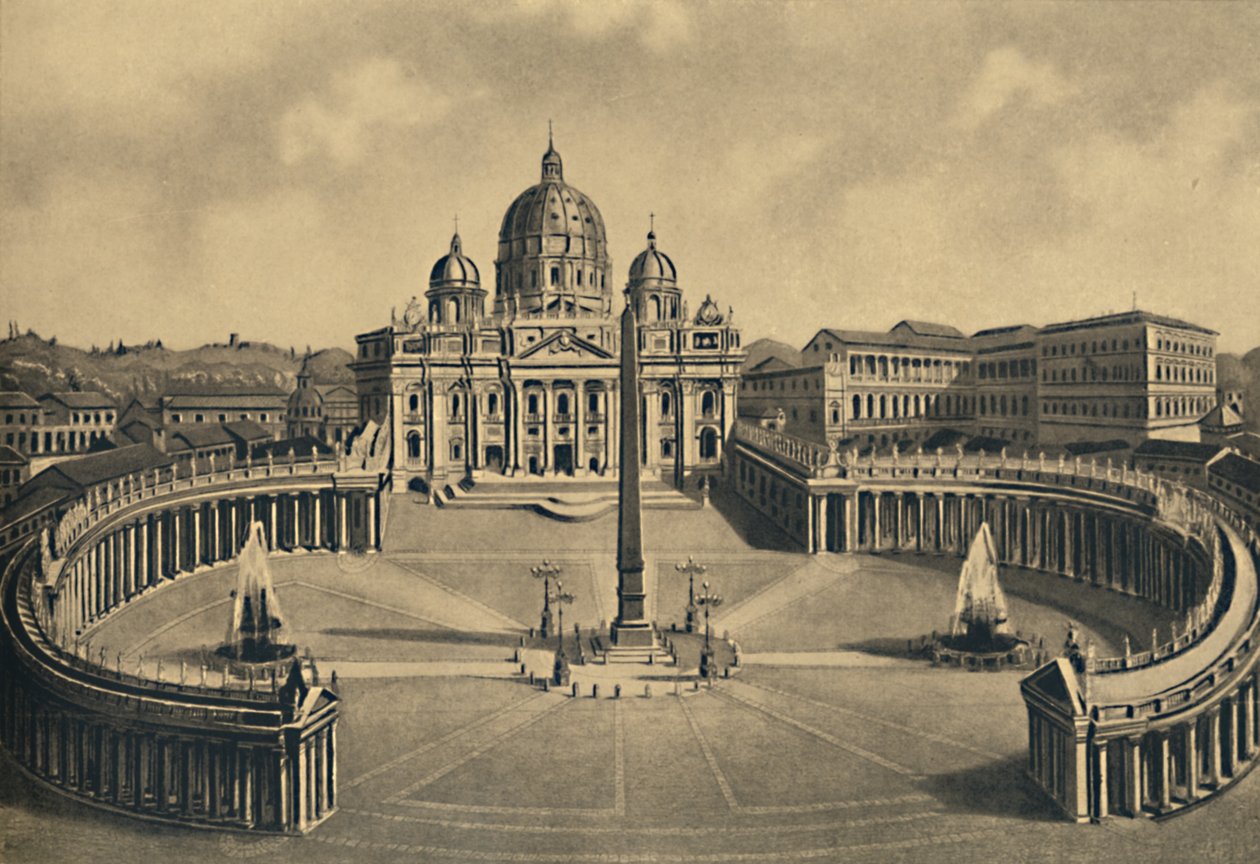Roma - Bazylika i Plac św. Piotra. Pałac Watykański, 1910 autorstwa Unbekannt