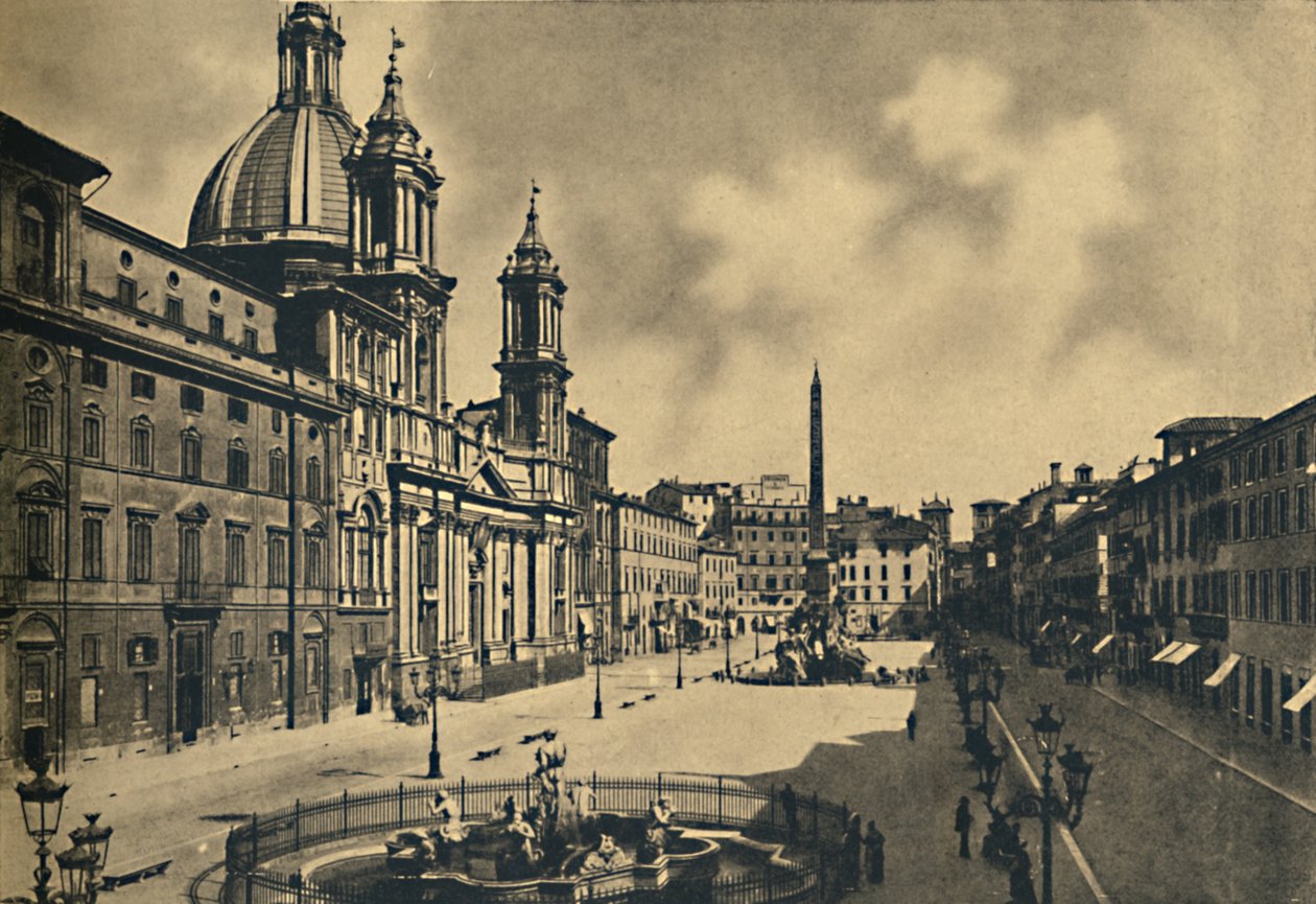 Roma - Circo Agonale - Kościół św. Agnieszki - Fontains Berniniego, 1910 autorstwa Unbekannt