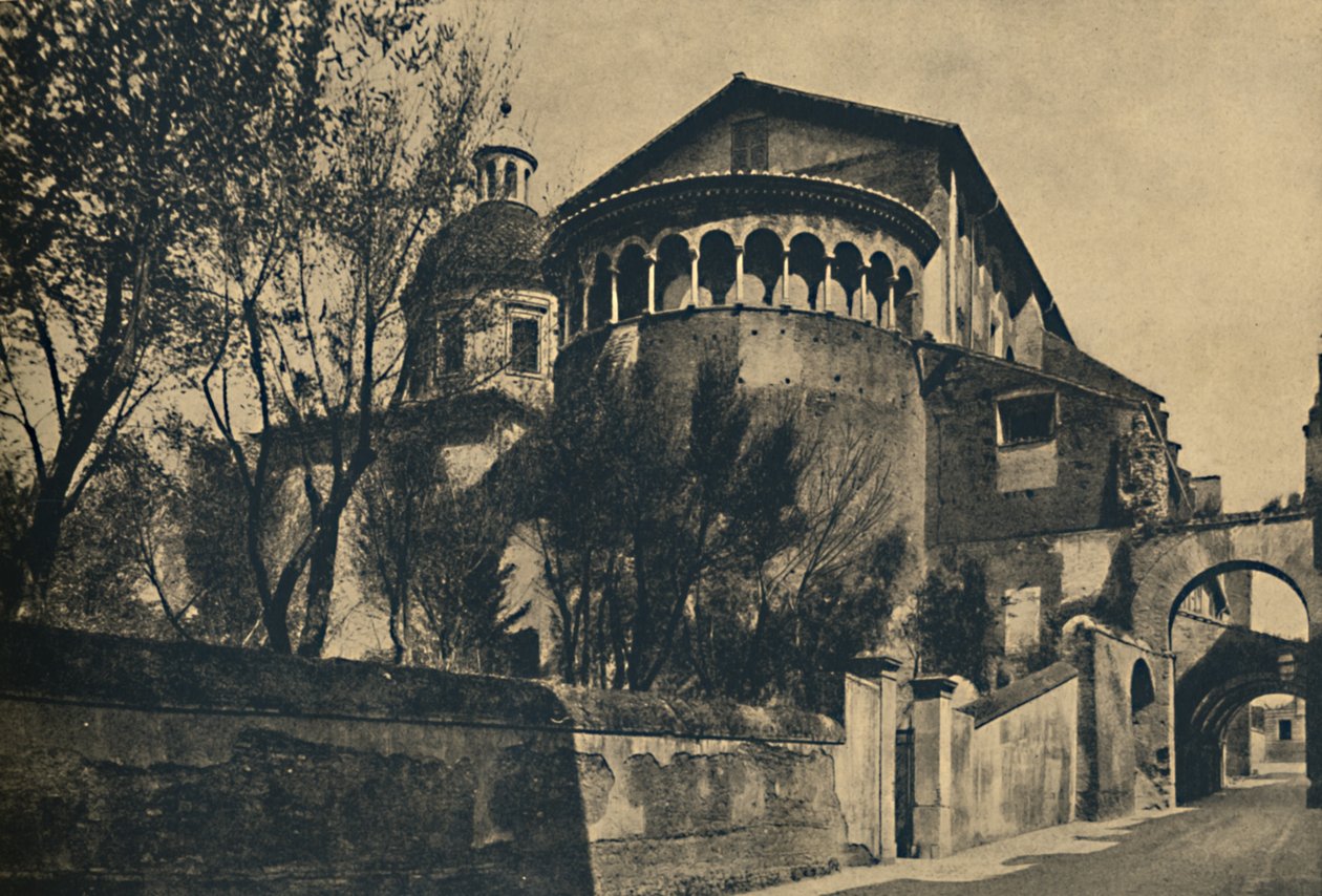 Roma - Clivus Scauri i Apsyda Kościoła Św. Giovanni i Paolo na wzgórzu Caelian, 1910 autorstwa Unbekannt