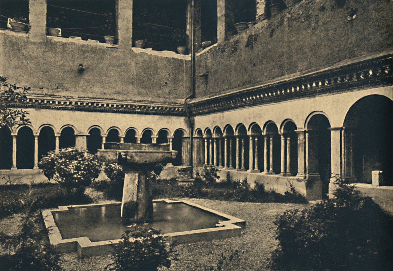 Roma - Krużganki Św. Quattro Coronati na wzgórzu Caelian. Rok budowy 1113, 1910 autorstwa Unbekannt