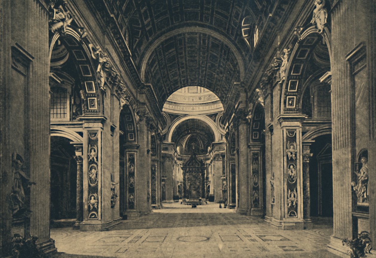 Roma - Wnętrze Bazyliki św. Piotra, 1910 r. autorstwa Unbekannt