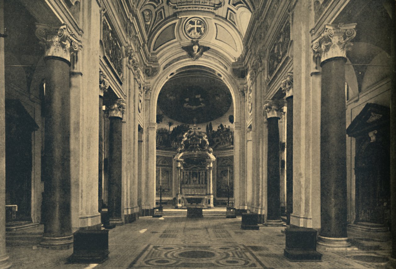Roma - Wnętrze Bazyliki Świętego Krzyża w Jerozolimie, 1910 autorstwa Unbekannt