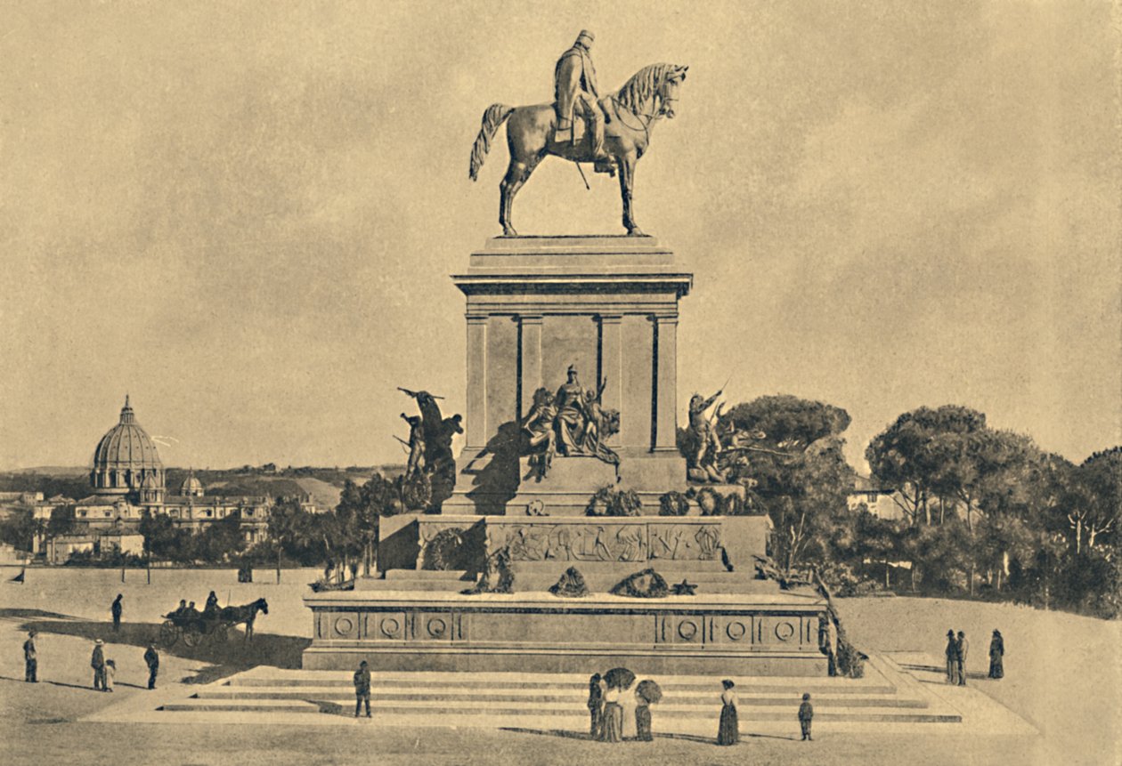 Rzym - Wzgórze Janikulum - Pomnik Garibaldiego, autorstwa Emilio Gallori, 1895, 1910 autorstwa Unbekannt
