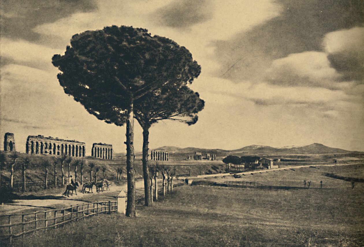 Romaneio Appian Way - Ruiny Akweduktu Klaudiusza. Wzgórza Albańskie, 1910 autorstwa Unbekannt