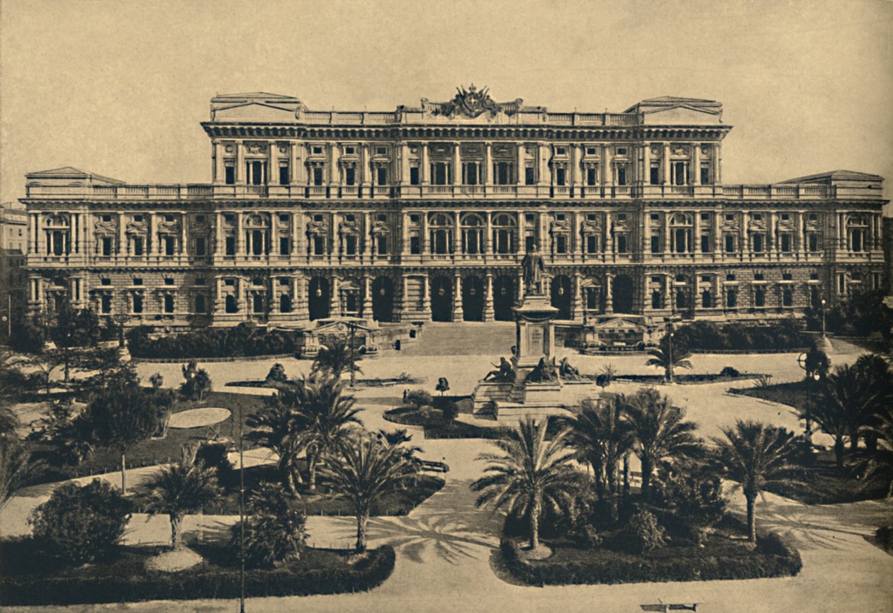 Rzym - Prati di Castello. Nowe sądy Calderini i statua Cavour, 1910 autorstwa Unbekannt