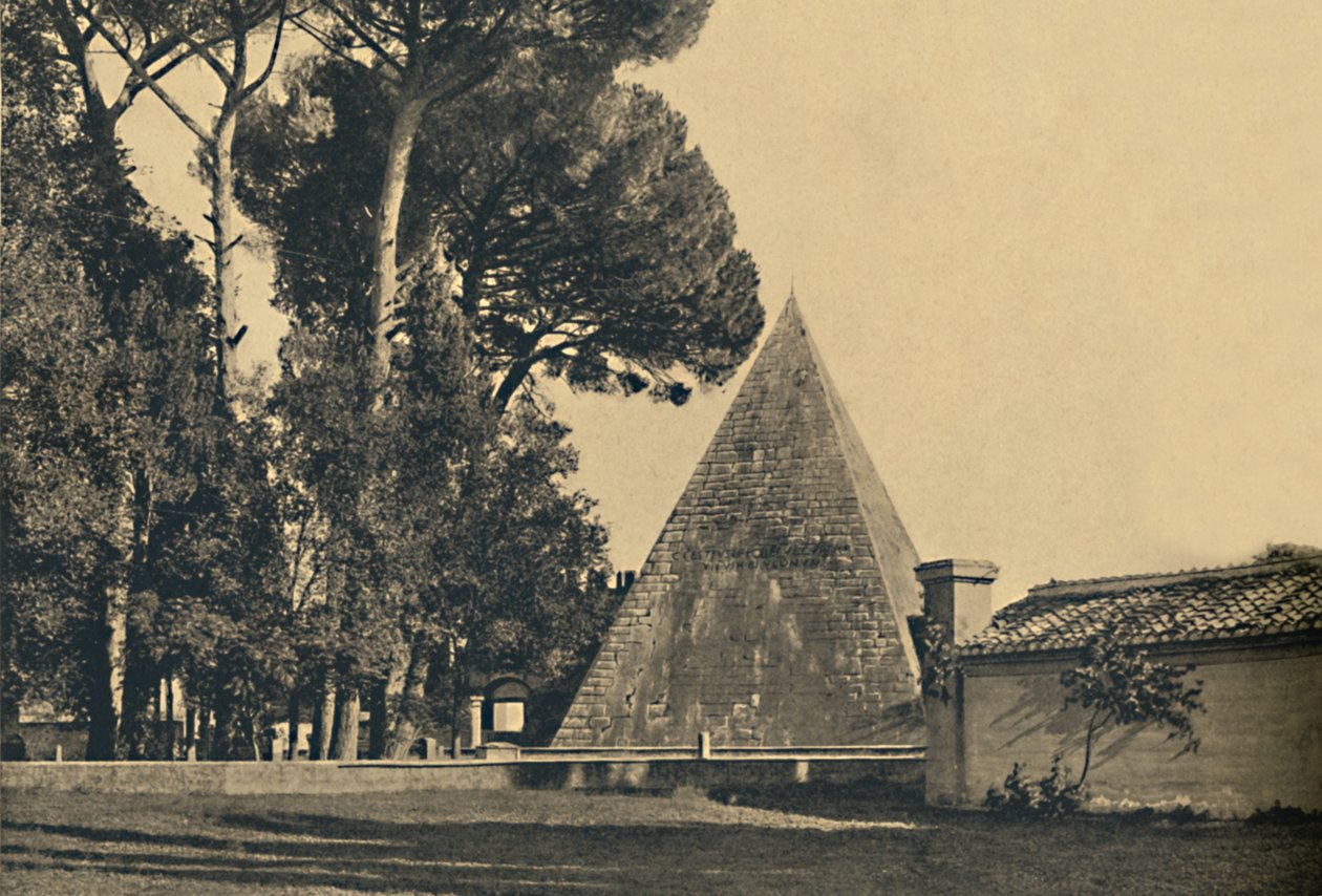 Roma – Grobowa piramida Caiusa Cestiusza – Brama św. Pawła na drodze Ostia, 1910 autorstwa Unbekannt