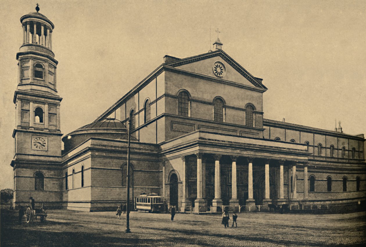 Roma - Boczny portyk i dzwonnica bazyliki św. Pawła bez Murów, 1910 autorstwa Unbekannt