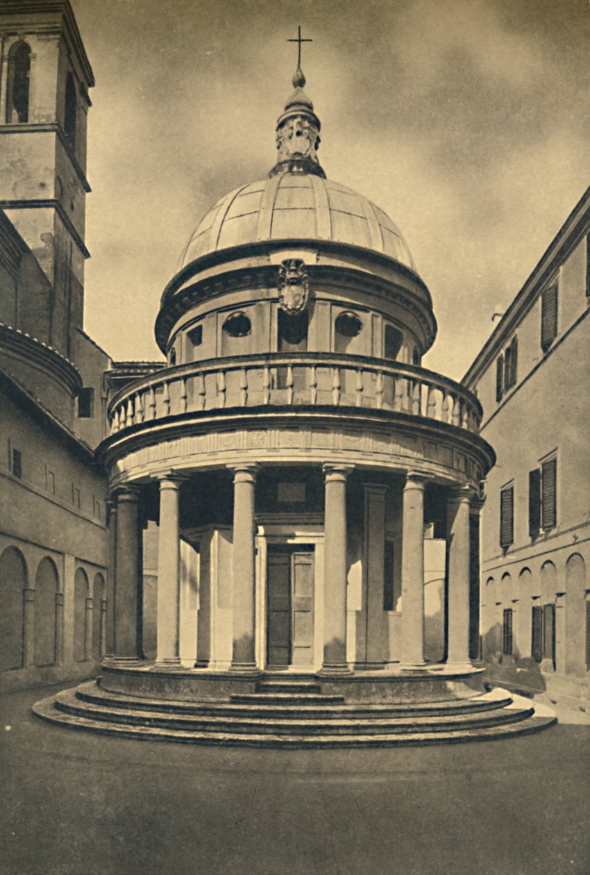 Roma - Świątynia Bramante w krużgankach S. Pietro in Montorio na wzgórzu Janikulum, 1910 autorstwa Unbekannt