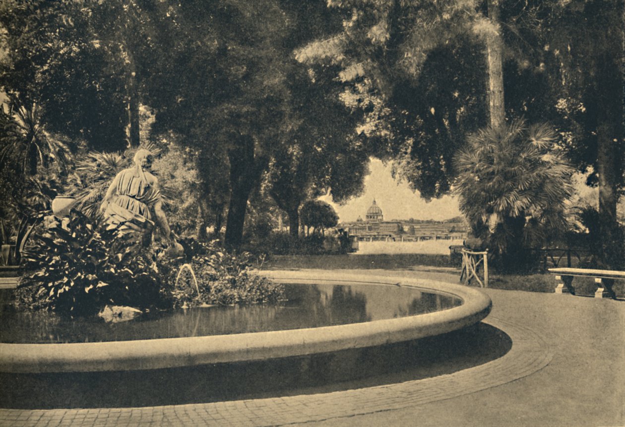 Roma - Park Pincio. Fontanna Mojżesza, uratowana z wód przez Brazzę, 1910 autorstwa Unbekannt