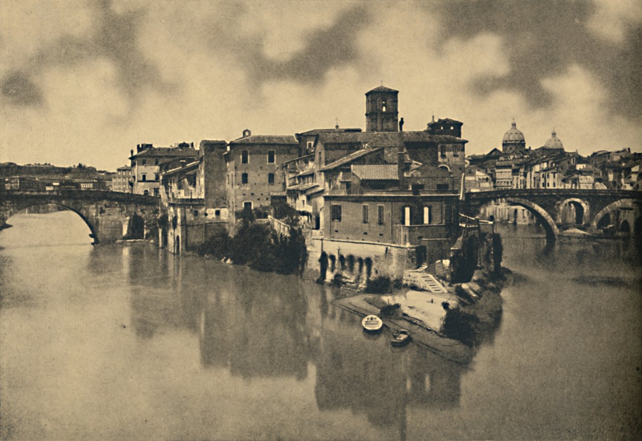 Roma - Wyspa Tyberyjska i starożytne Mosty Cestiusza i Fabrycjusza, 1910 autorstwa Unbekannt