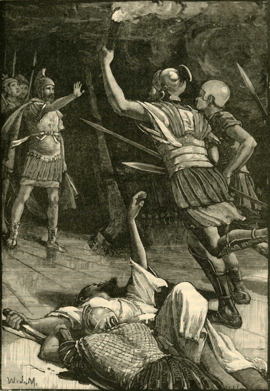 Żołnierze rzymscy strzelający do Świątyni Jerozolimskiej, 1890. autorstwa Unbekannt