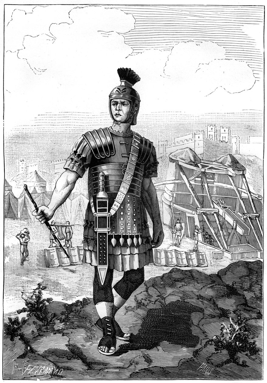 Rzymski centurion podbijający Galów pod wodzą Juliusza Cezara, I wiek p.n.e. 1882-1884 autorstwa Unbekannt