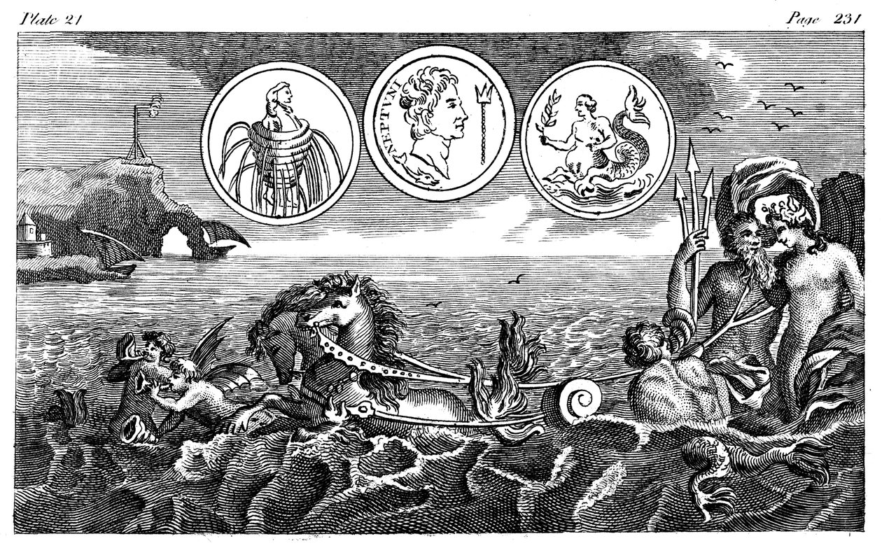 rzymski bóg Neptun, XVIII wiek autorstwa Unbekannt