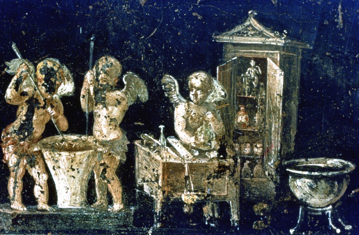 Rzymski mural, Dom Vettii, Pompeje, Włochy autorstwa Unbekannt