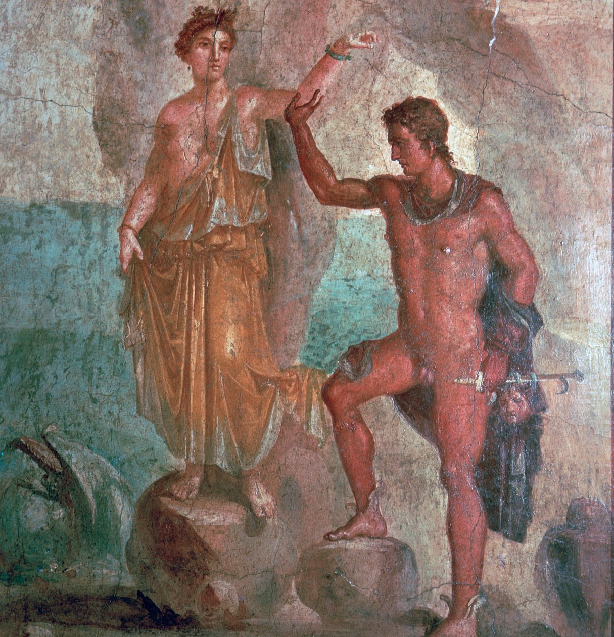 Rzymskie malowidło ścienne z Domu Dioscuri w Pompejach, I wiek autorstwa Unbekannt