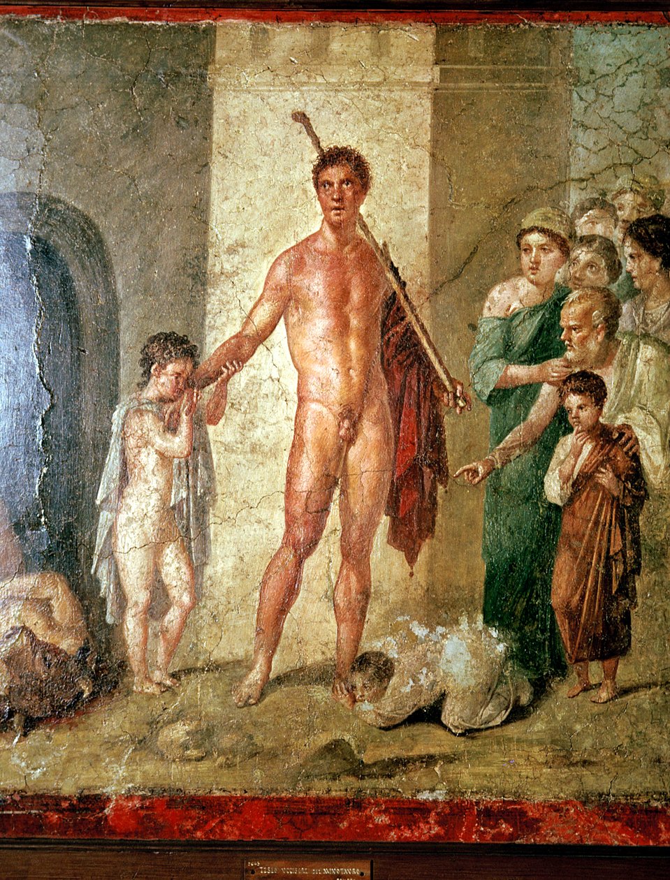 Rzymskie malowidło ścienne przedstawiające Tezeusza po zabiciu Minotaura, Pompeje autorstwa Unbekannt