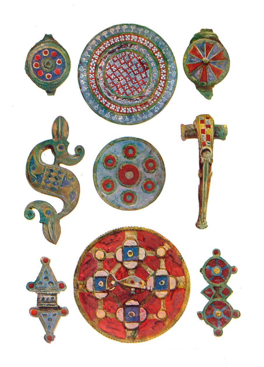 Romano-Brytyjskie Emaliowane Ozdoby Muzeum Brytyjskie, I-II wiek, 1902 autorstwa Unbekannt