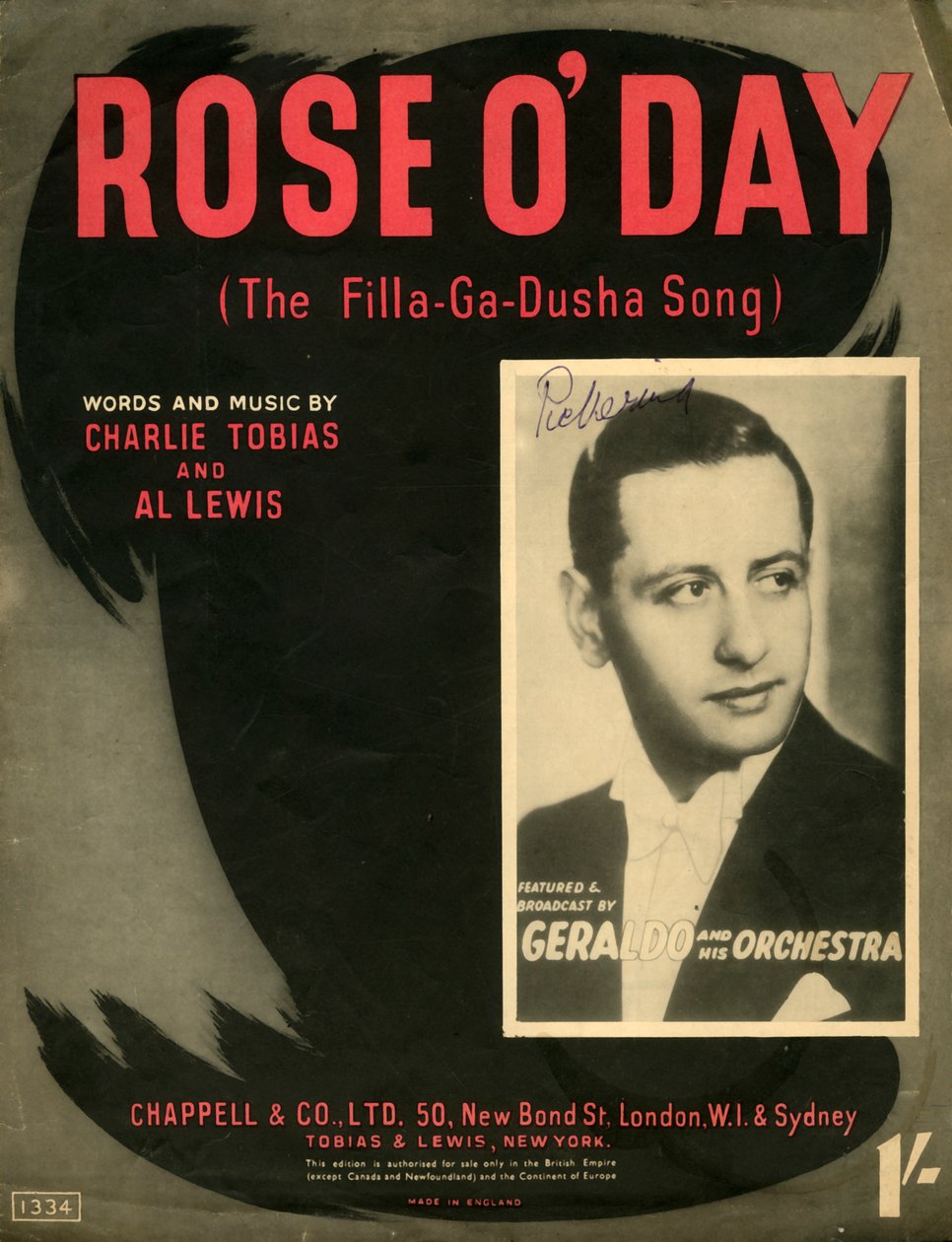 Rose Oday Pieśń Filla-Ga-Dusha, 1941 . autorstwa Unbekannt