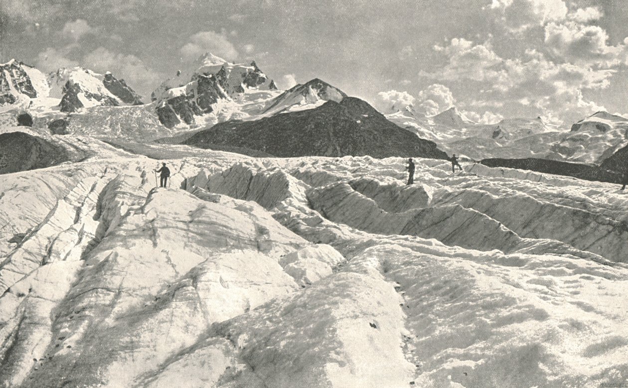 Lodowiec Roseg w pobliżu Pontresina, Engadyna, Szwajcaria, 1895. autorstwa Unbekannt