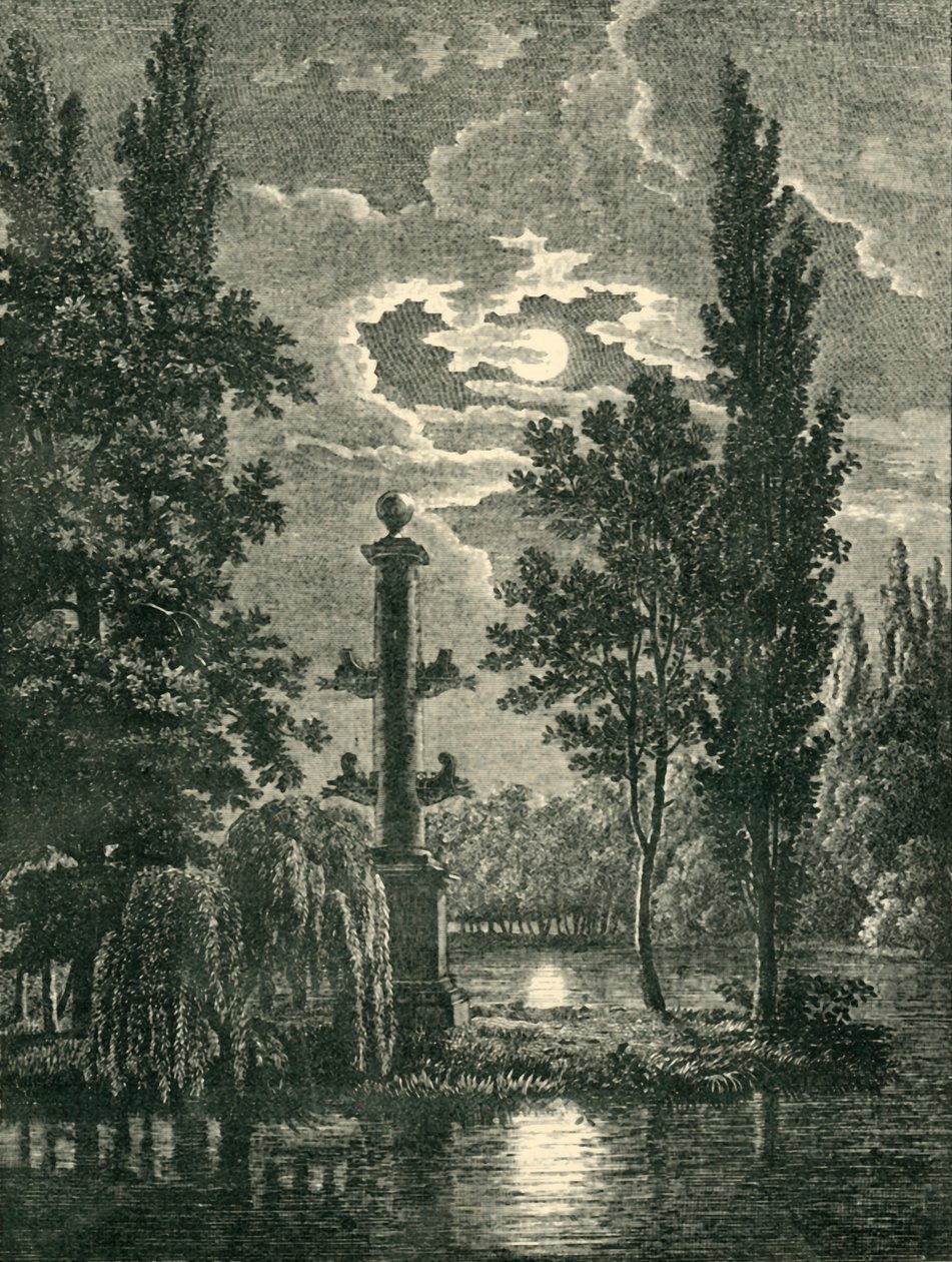 Kolumna rostralna w ogrodach Château de Méréville, Essonne, Francja, 1903. autorstwa Unbekannt