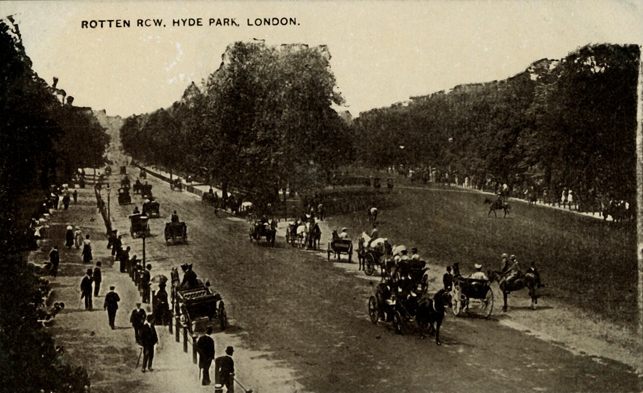 Rotten Row, Hyde Park, Londyn, koniec XIX-początek XX wieku. autorstwa Unbekannt