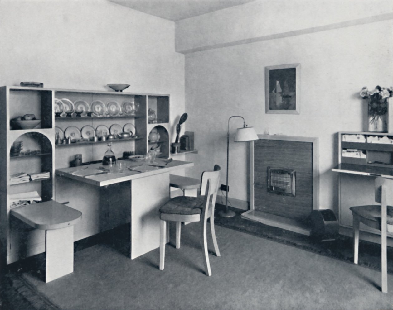 Rowley Gallery of Decorative Art Ltd - Połączona jadalnia z salonem otwarta, 1939 autorstwa Unbekannt