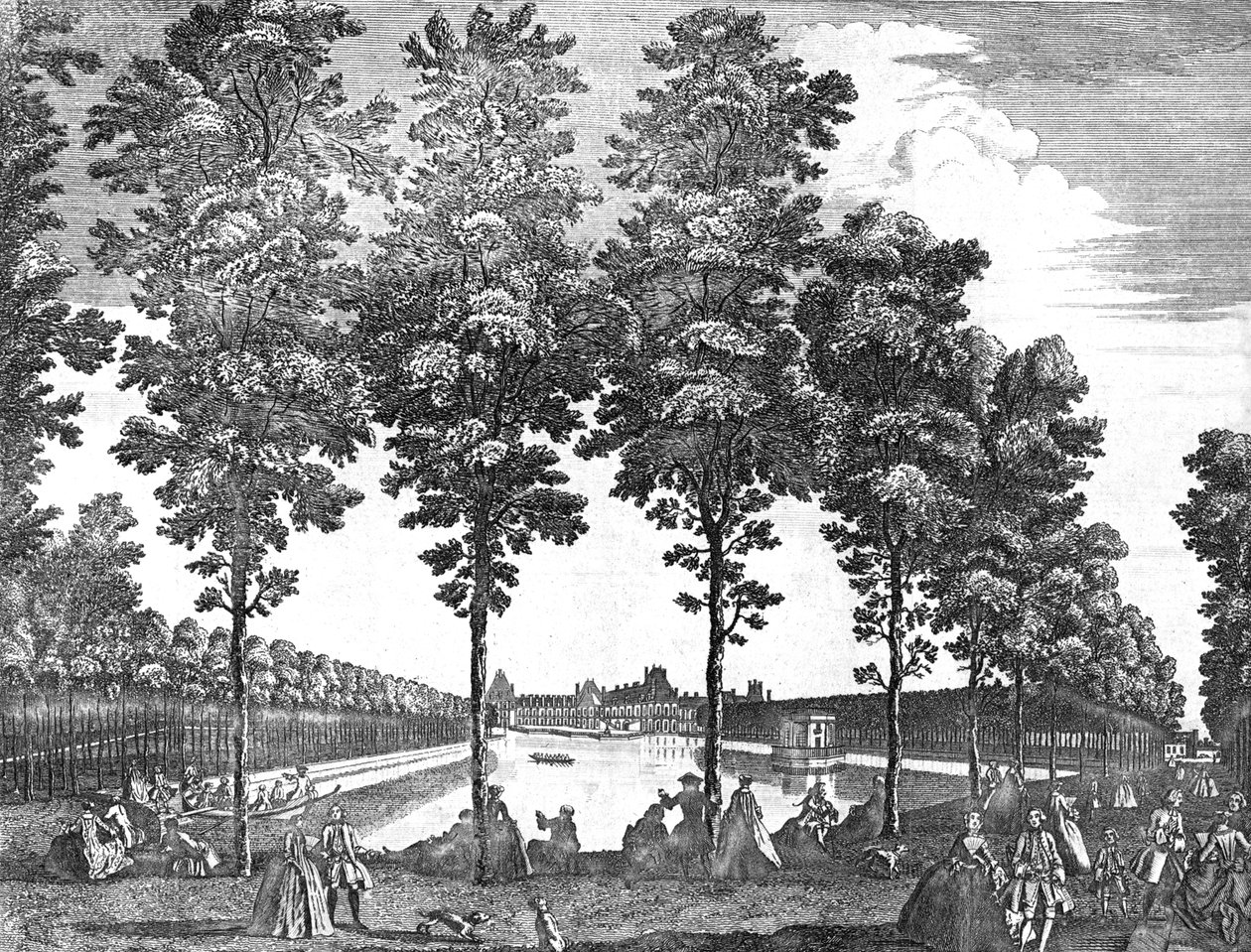 Pałac Królewski w Fontainebleau, Francja, 1750 autorstwa Unbekannt