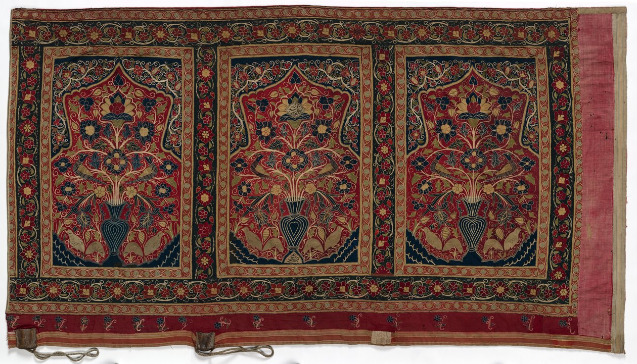Okrągły namiot królewski wykonany dla panelu ściennego Muhammad Shah z trzema panelami A, 1834-1848. autorstwa Unbekannt