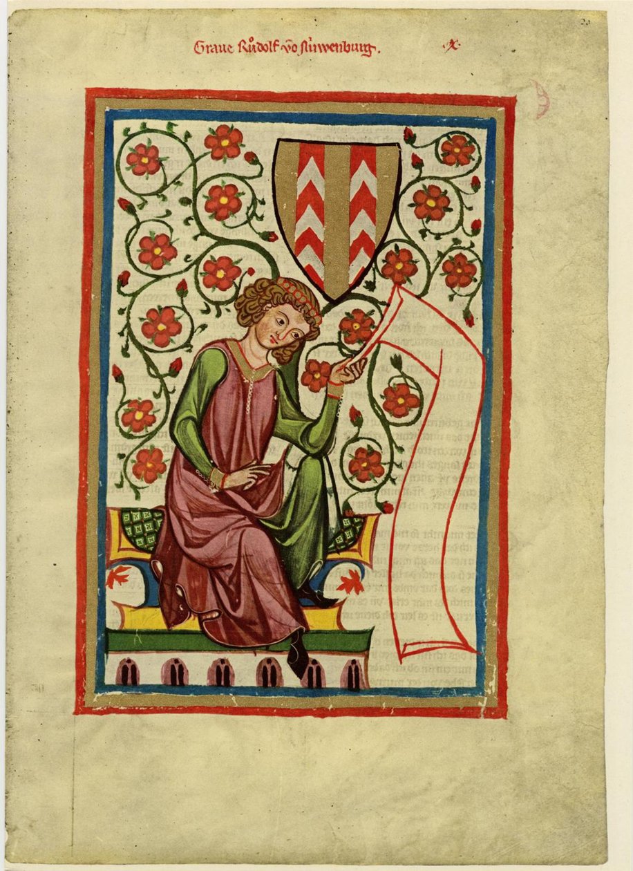 Rudolf II Fenis z Codex Manesse, między 1305 a 1340 autorstwa Unbekannt