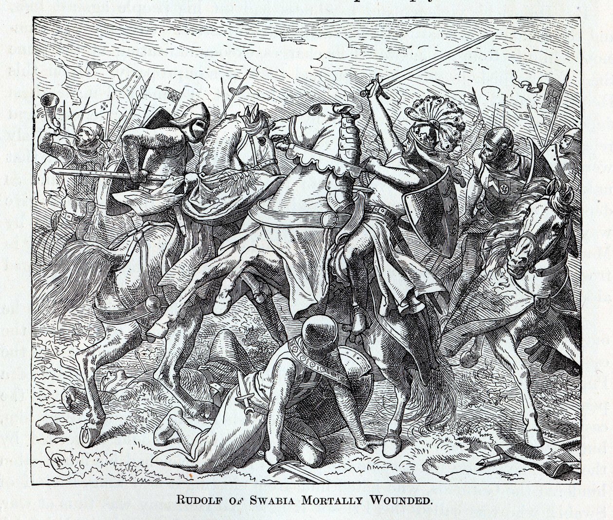Rudolf ze Szwabii śmiertelnie ranny, 1882 r. autorstwa Unbekannt