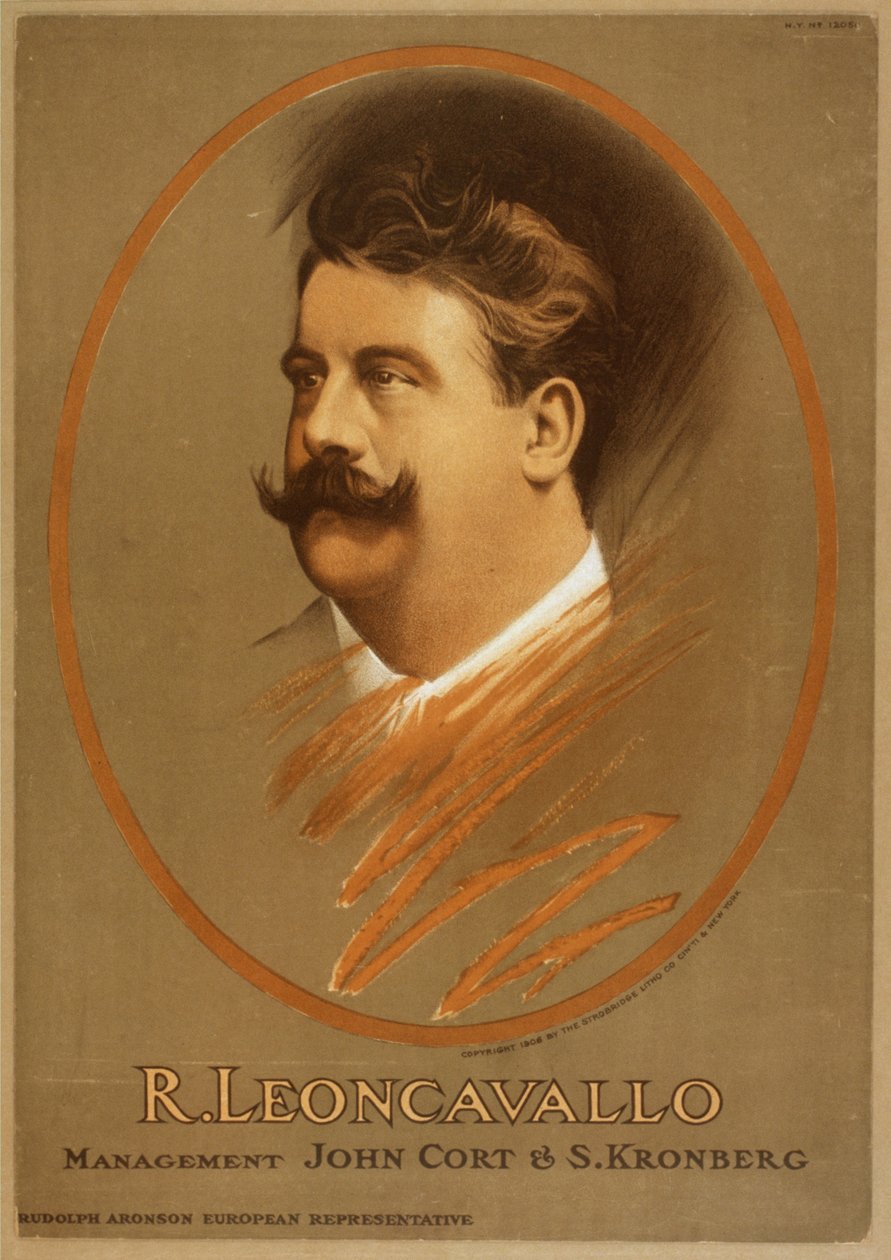 Ruggiero Leoncavallo 1858-1919, c. 1906 autorstwa Unbekannt